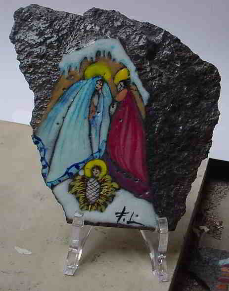 Ceramic Lava Nativity Scene